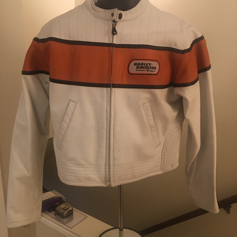 Womens Harley Davidson racer leather jacket